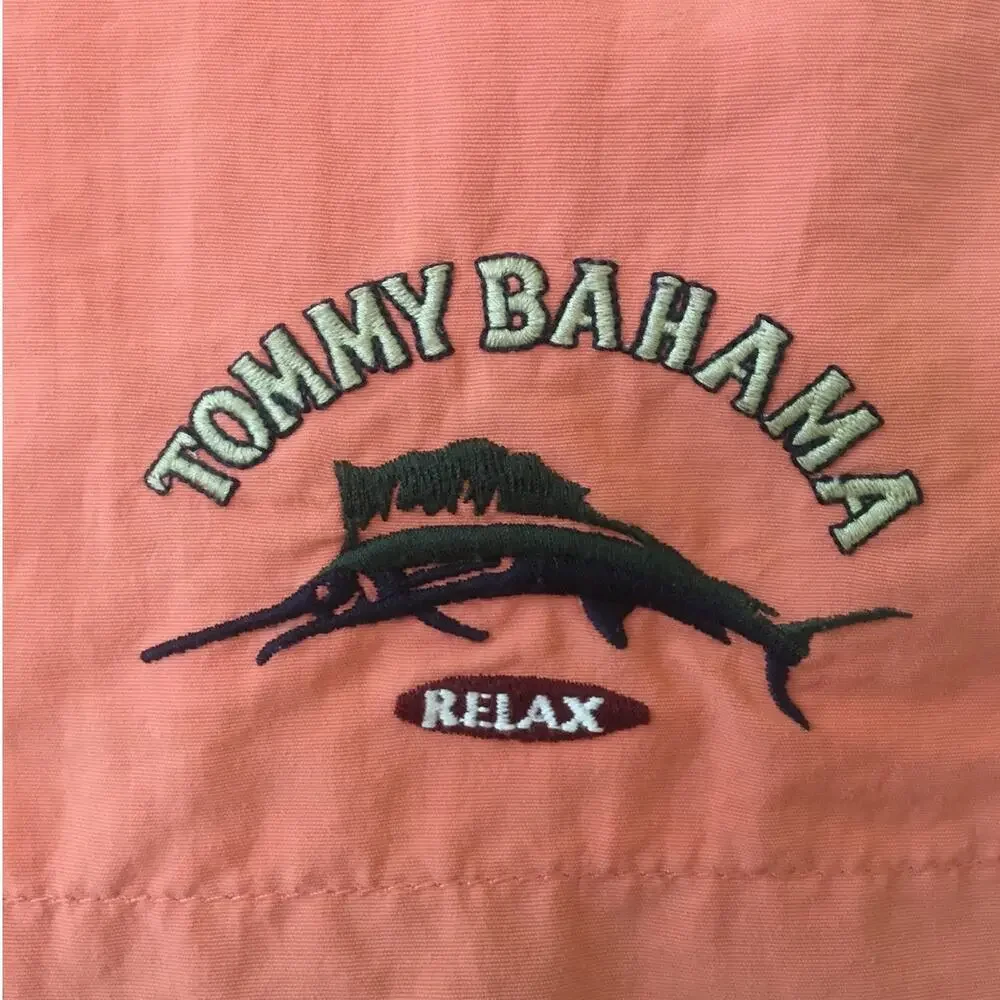 Tommy Bahama Relax Coral Orange XXL Swim Shorts Trunks Elastic Draw String Waist